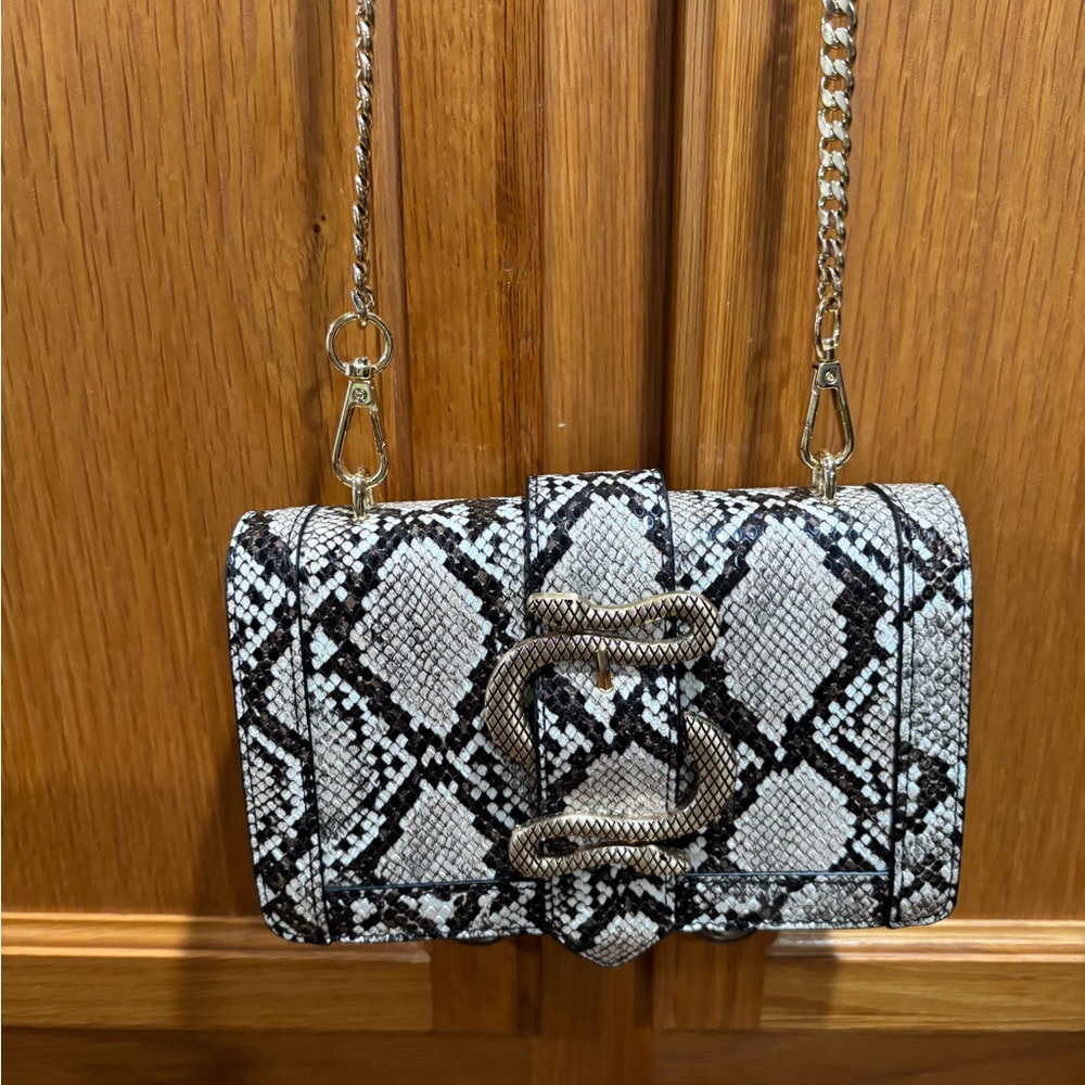 Express Snakeskin Pattern Mini Bag with Chain Strap